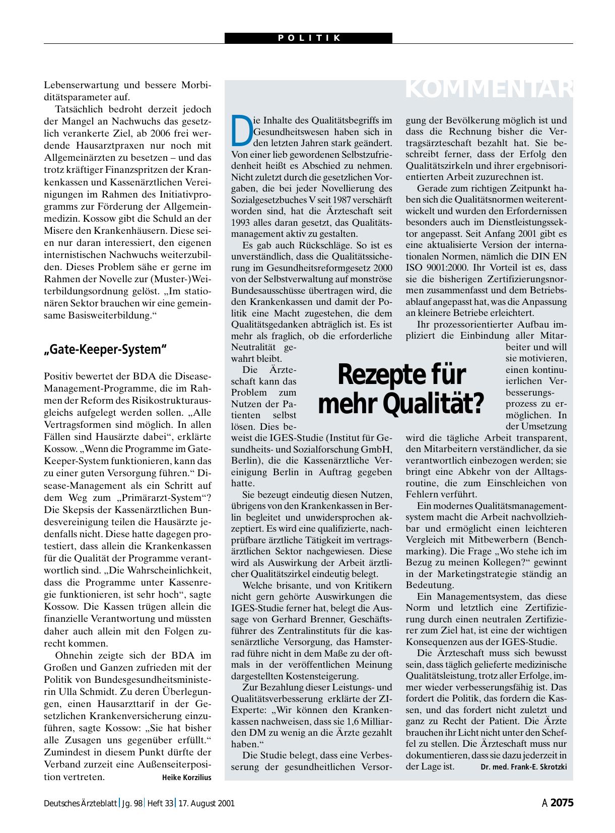 Vorschauseite 1: Rezepte für mehr Qualität?