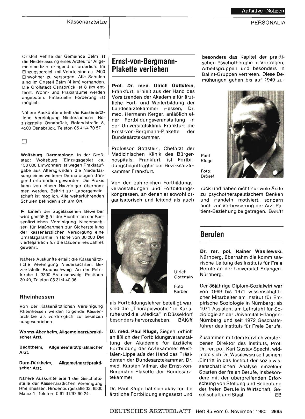 Vorschauseite 1: Ernst-von-BergmannPlakette verliehen