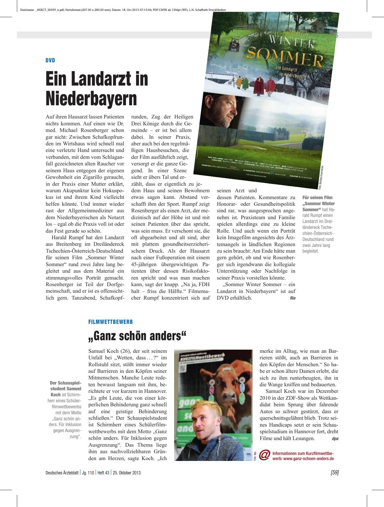 Vorschauseite 1: Filmwettbewerb: „Ganz schön anders“