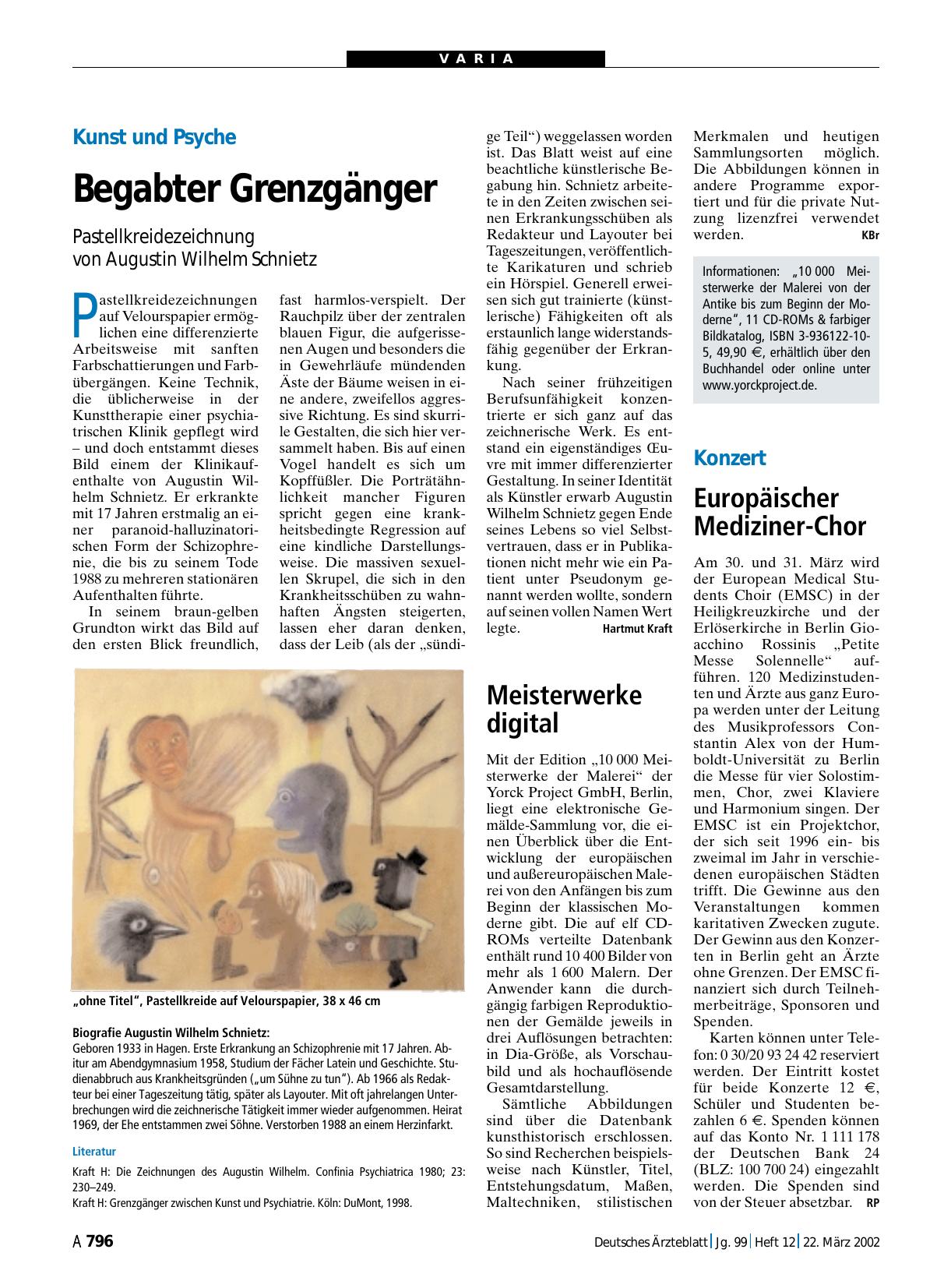 Vorschauseite 1: Kunst und Psyche: Begabter Grenzgänger