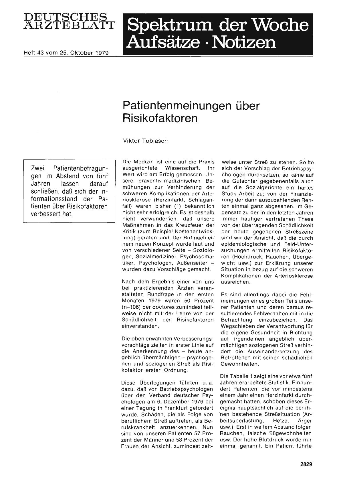 Vorschauseite 1: Patientenmeinungen über Risikofaktoren