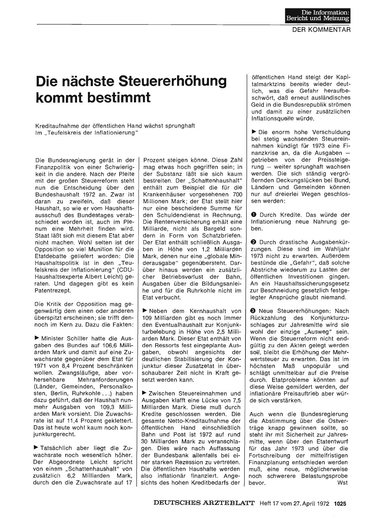 Vorschauseite 1: Die nächste Steuererhöhung kommt bestimmt