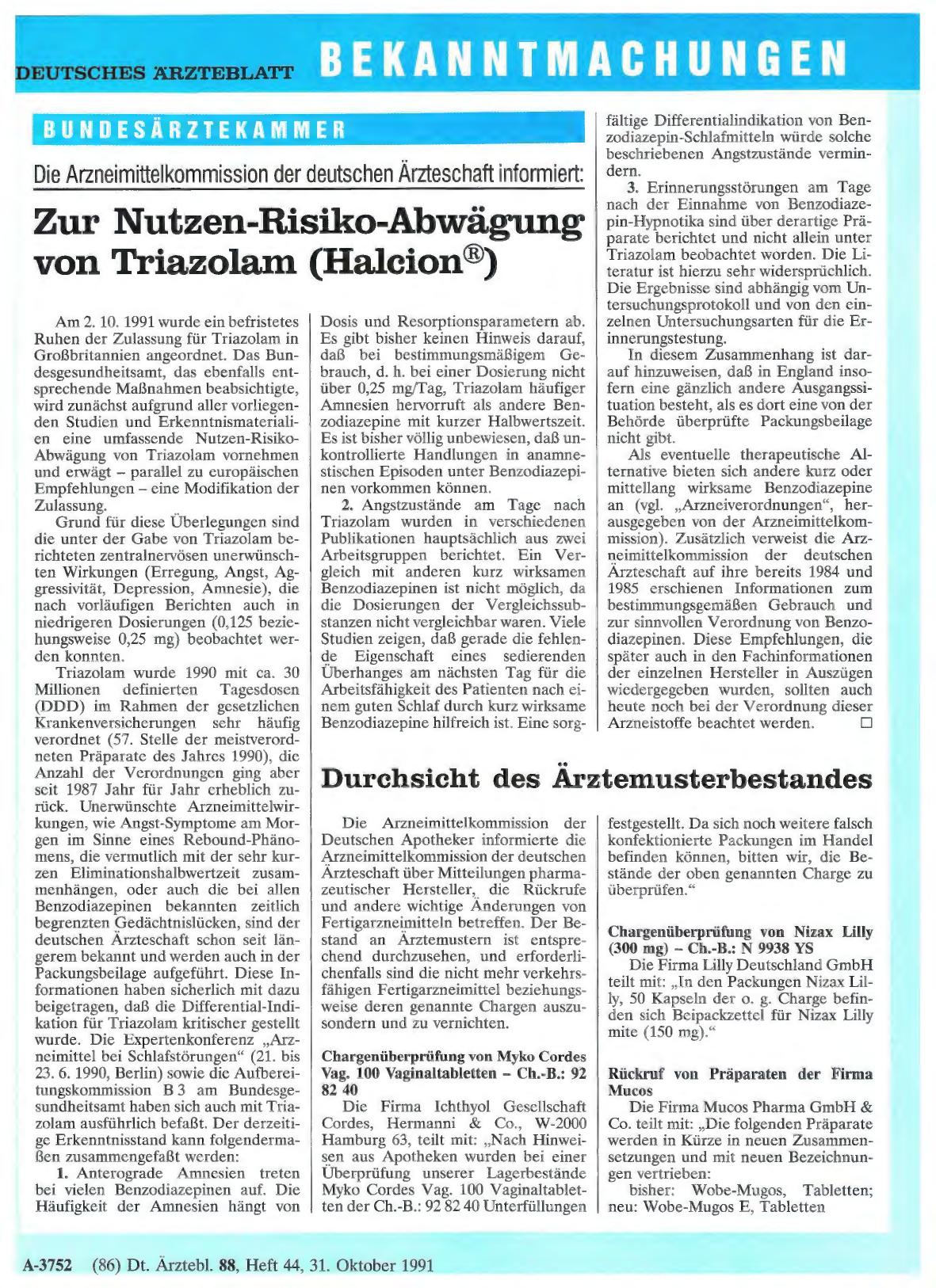 Vorschauseite 1: Durchsicht des Ärztemusterbestandes