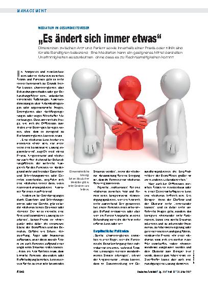 Vorschauseite 1: Mediation im Gesundheitswesen: „Es ändert sich immer etwas“