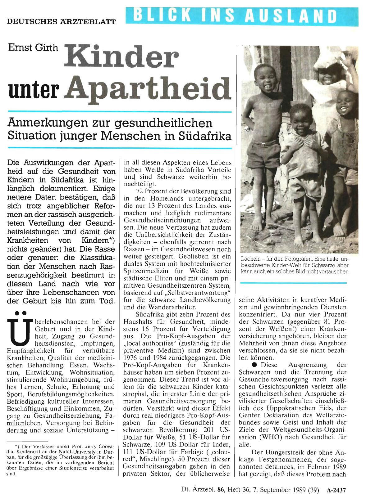 Vorschauseite 1: Kinder unter Apartheid