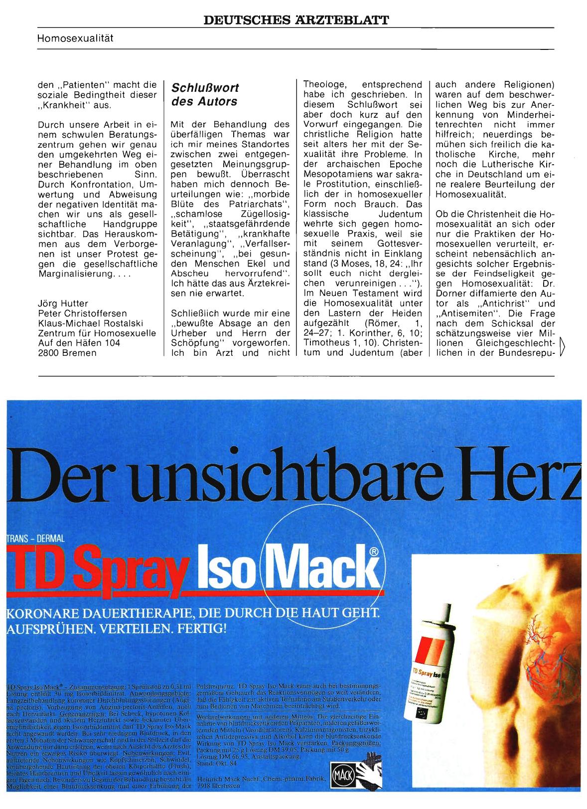 Vorschauseite 1: Die „Männerliebe“ hat Tradition: Schlußwort des Autors