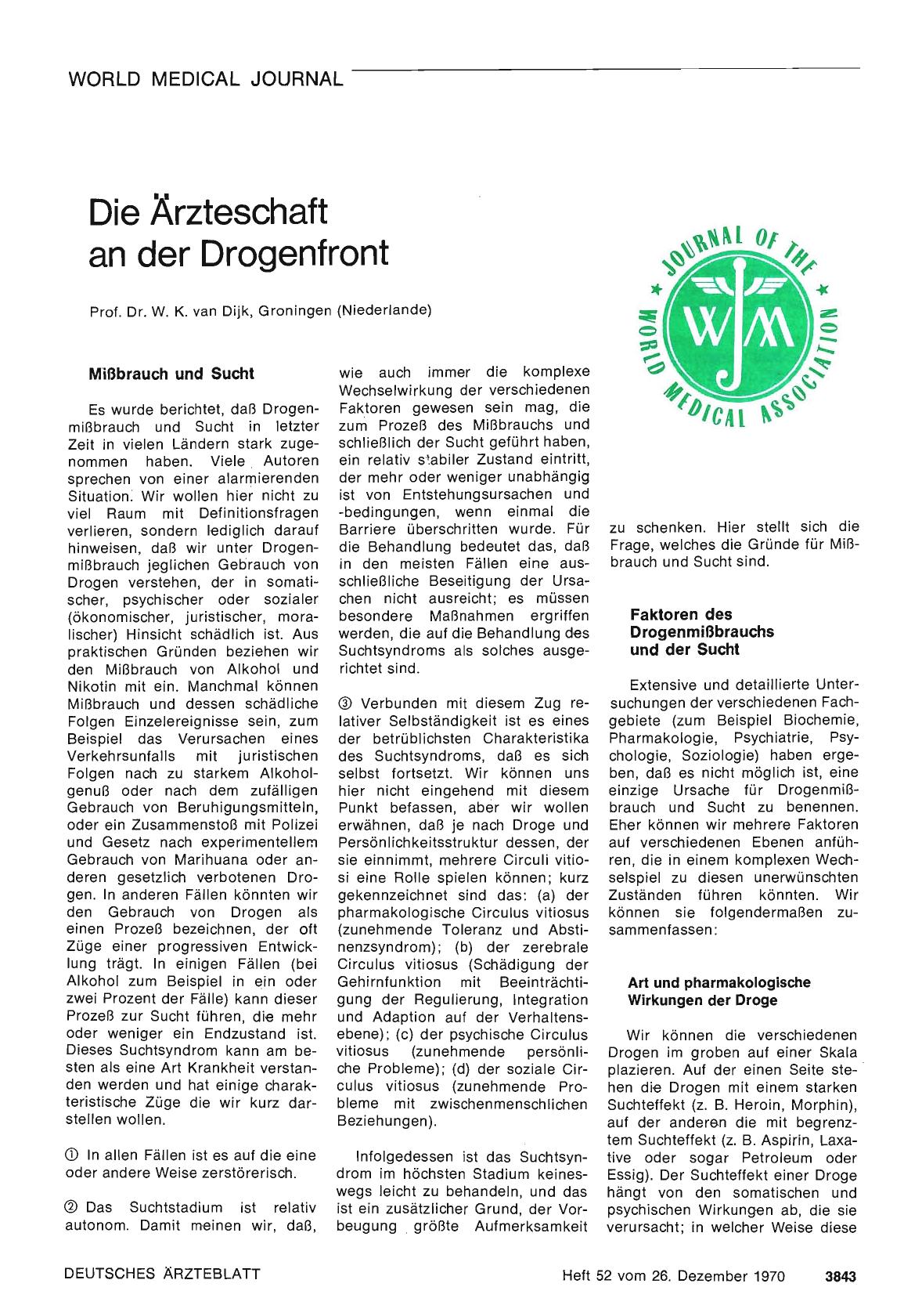 Vorschauseite 1: Die Ärzteschaft an der Drogenfront