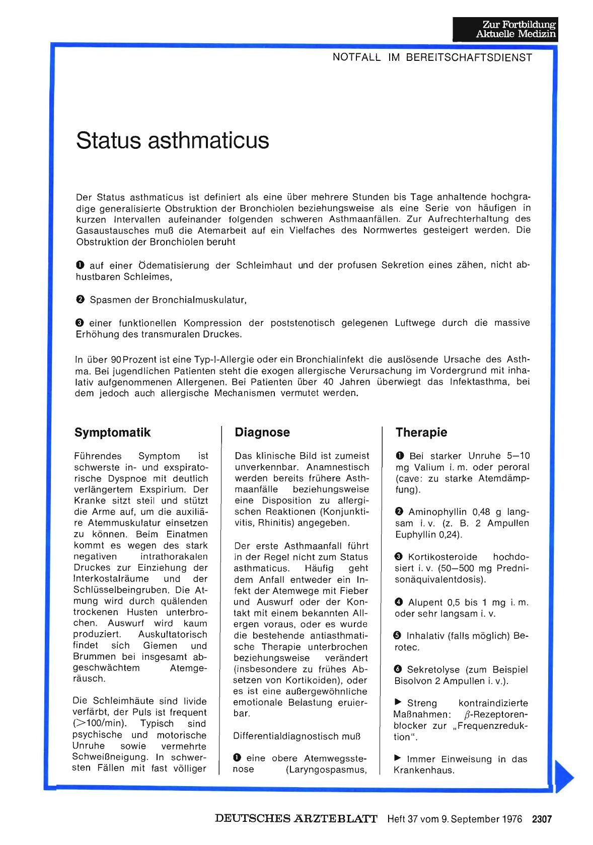 Vorschauseite 1: Status asthmaticus
