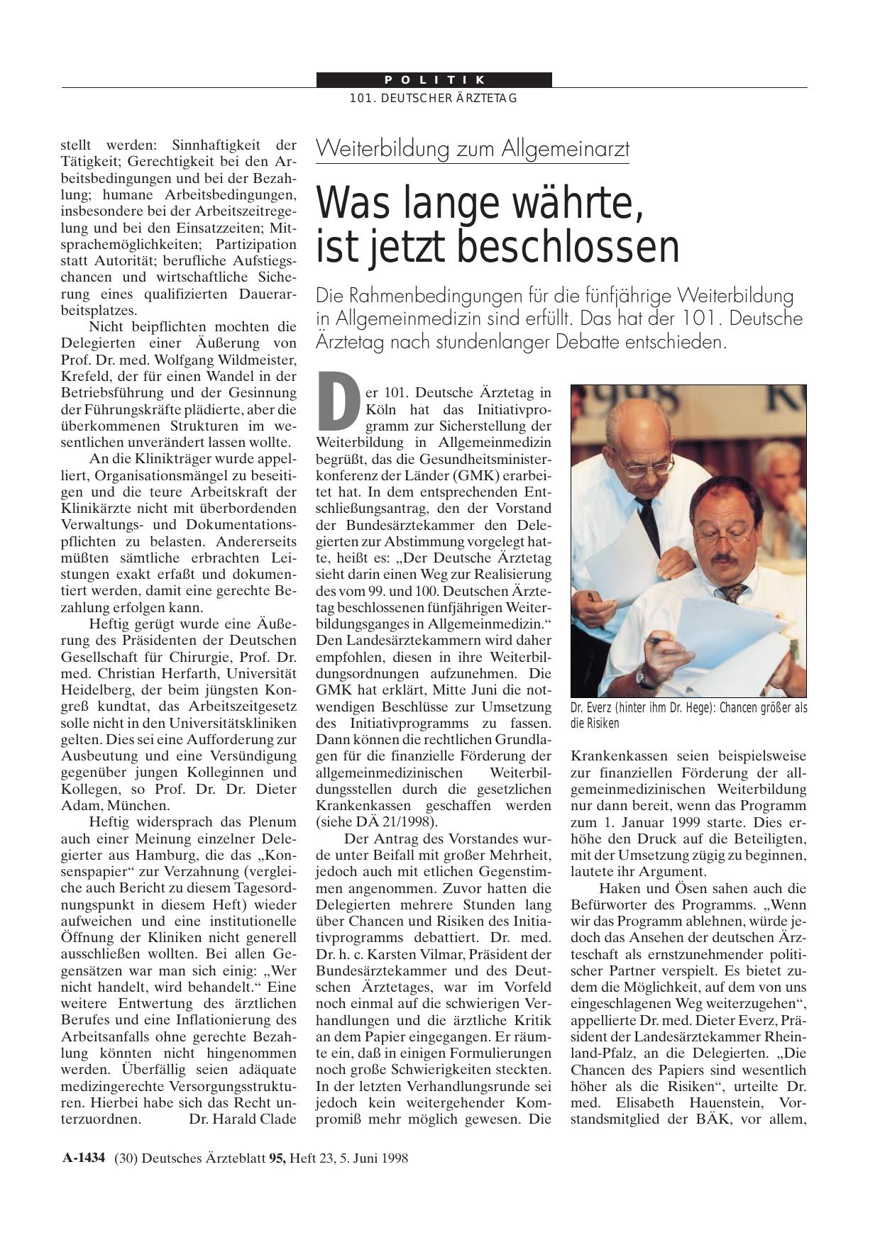 Vorschauseite 1: Weiterbildung zum Allgemeinarzt: Was lange währte, ist jetzt beschlossen