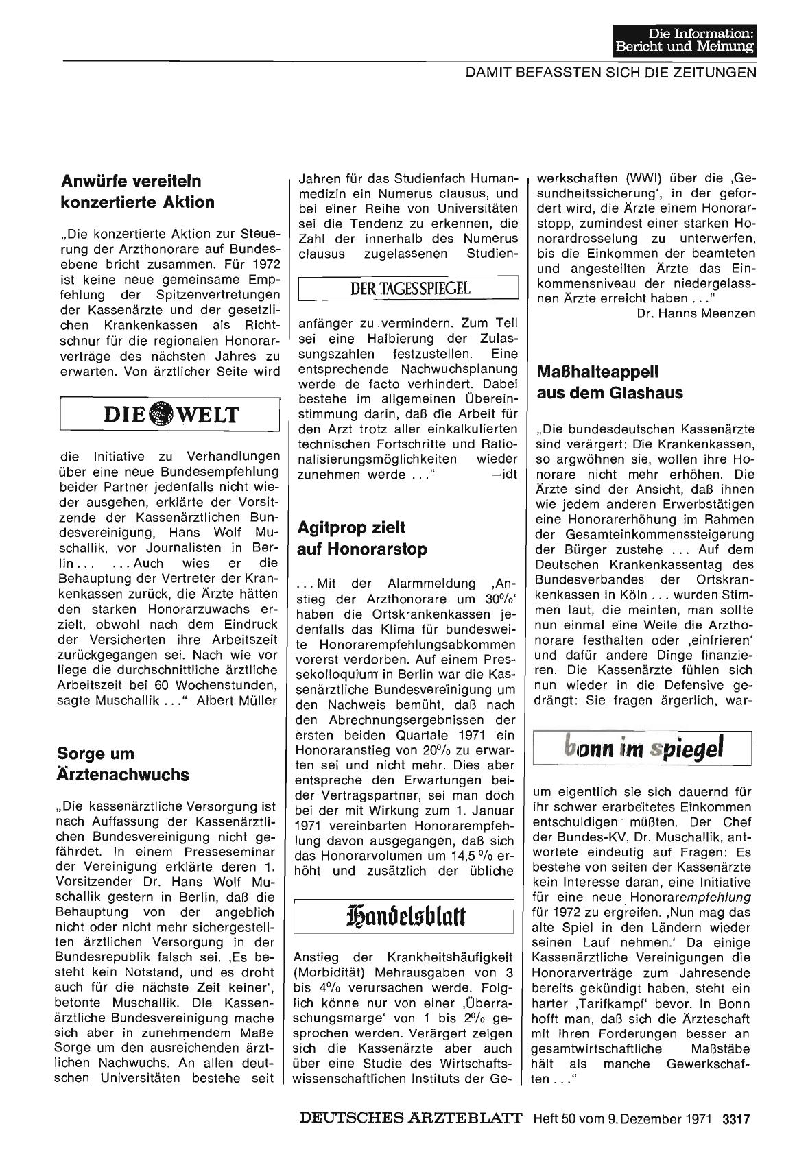 Vorschauseite 1: Sorge um Ärztenachwuchs