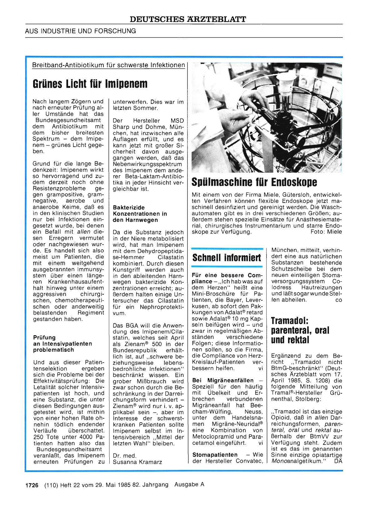 Vorschauseite 1: Grünes Licht für Imipenem