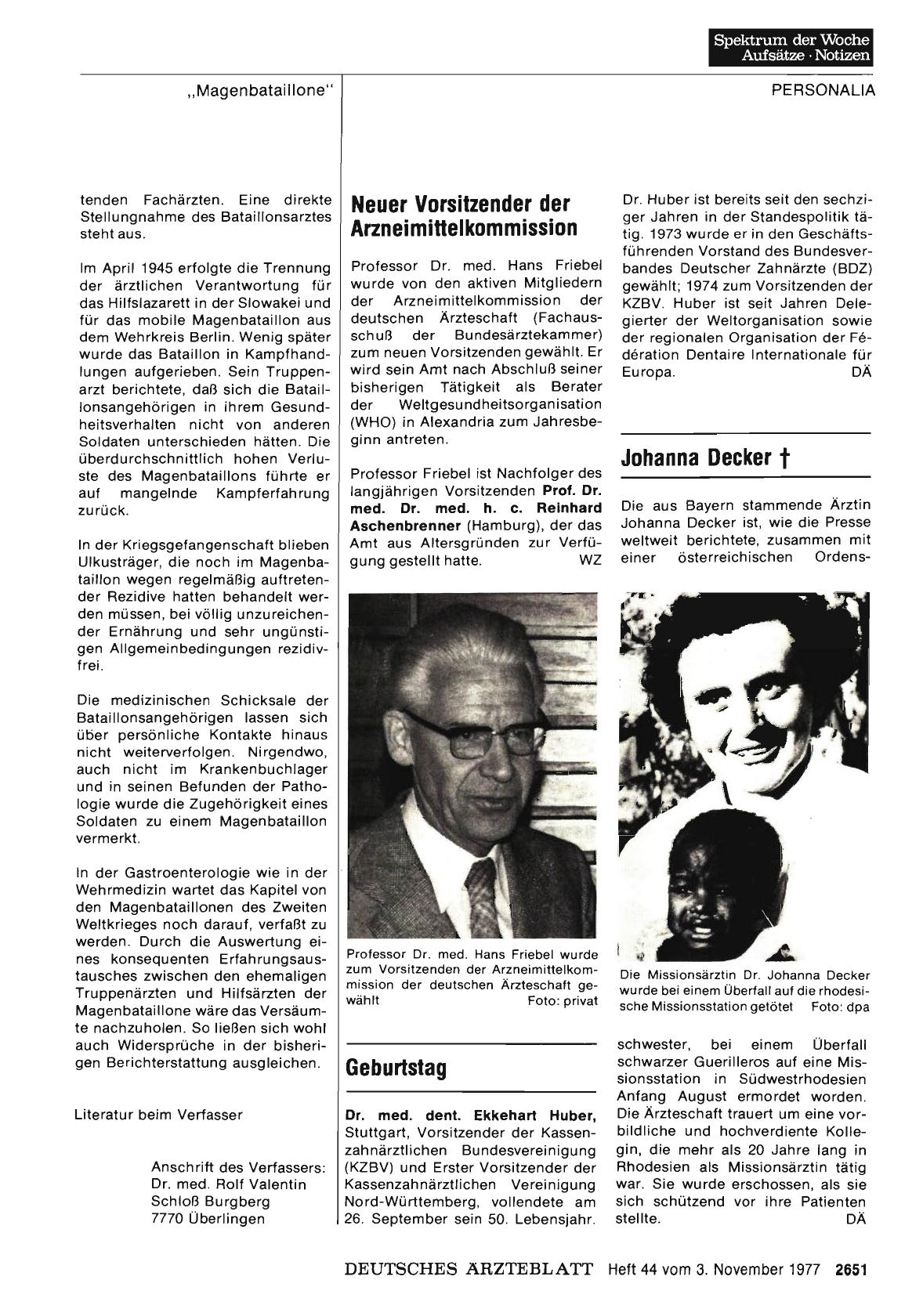 Vorschauseite 1: Johanna Decker †