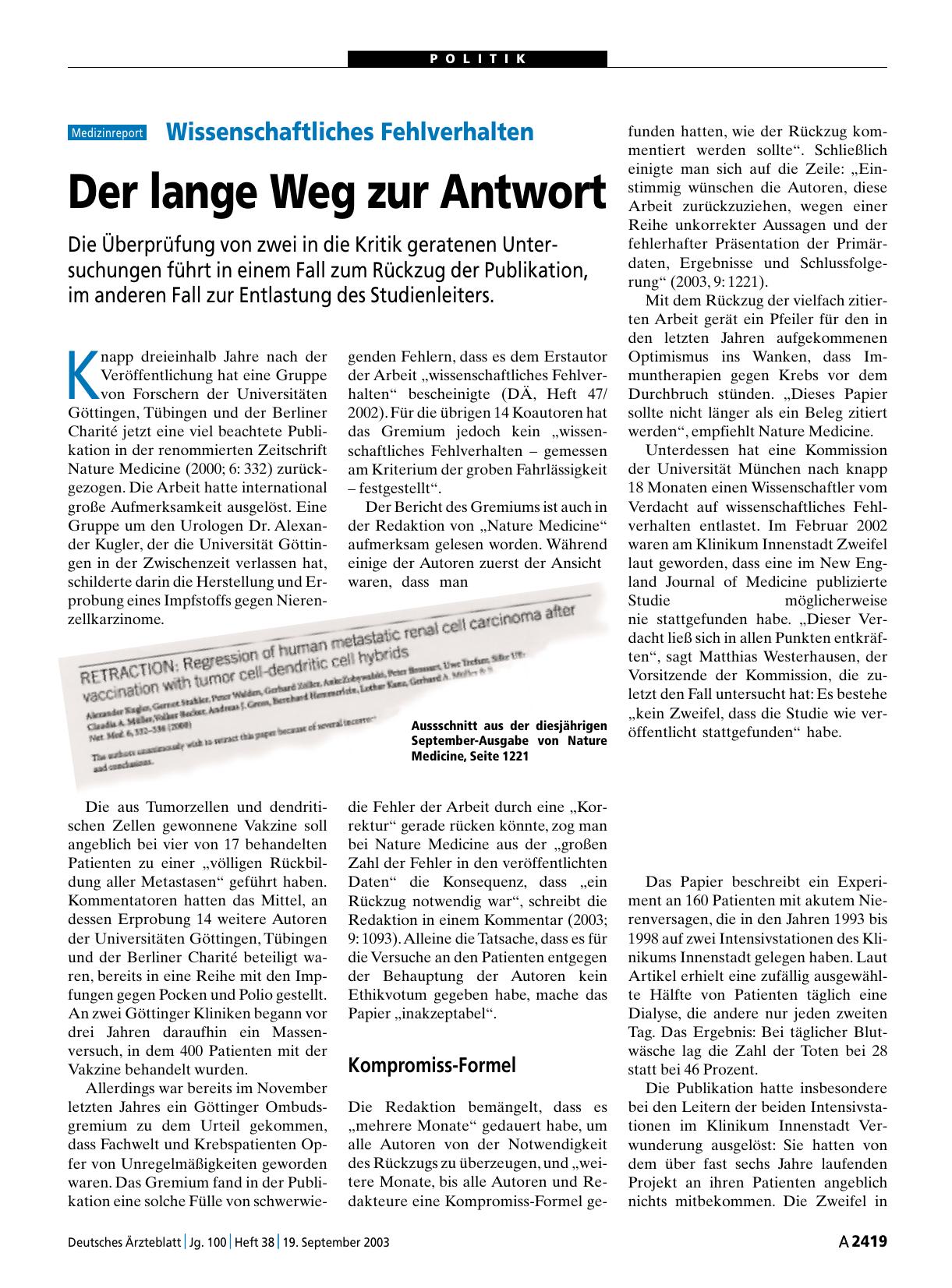 Vorschauseite 1: Wissenschaftliches Fehlverhalten: Der lange Weg zur Antwort