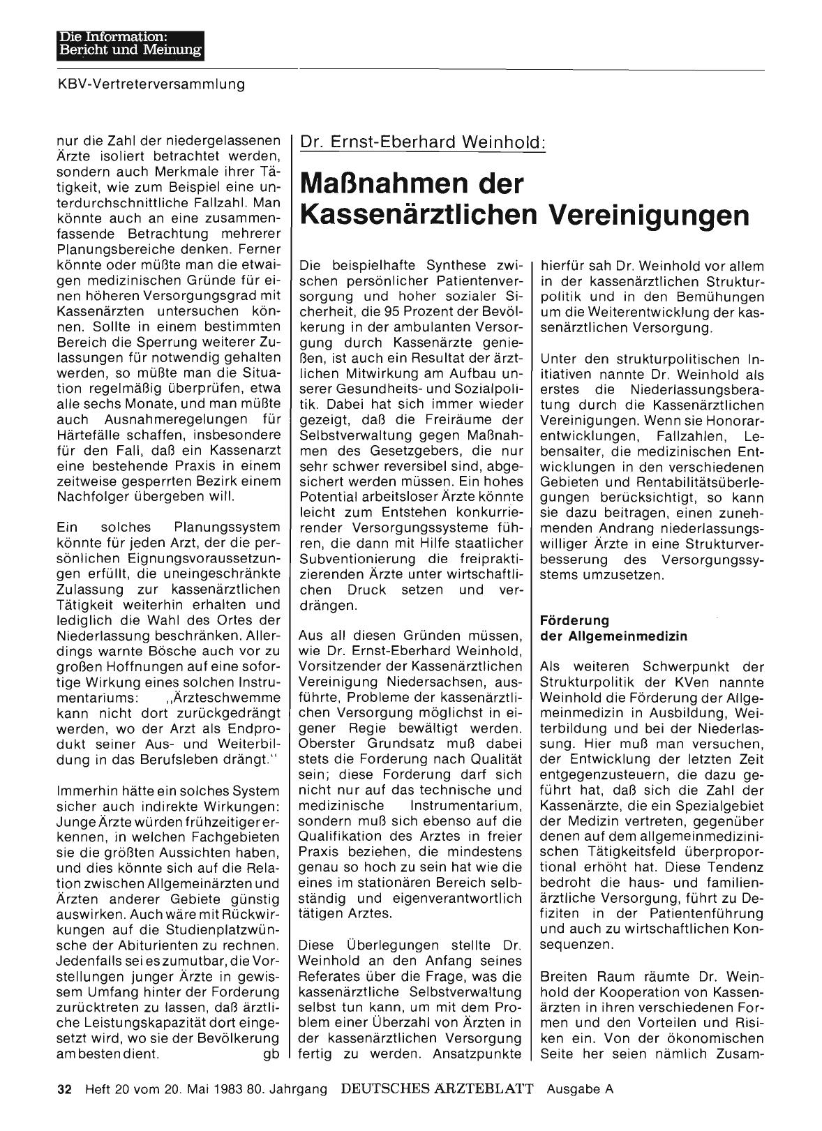 Vorschauseite 1: Dr. Ernst-Eberhard Weinhold: Maßnahmen der Kassenärztlichen Vereinigungen