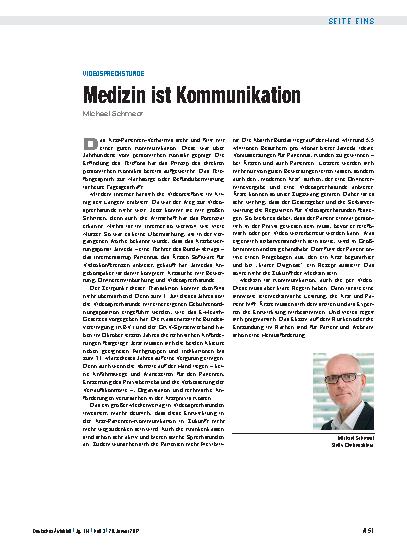 Vorschauseite 1: Videosprechstunde: Medizin ist Kommunikation