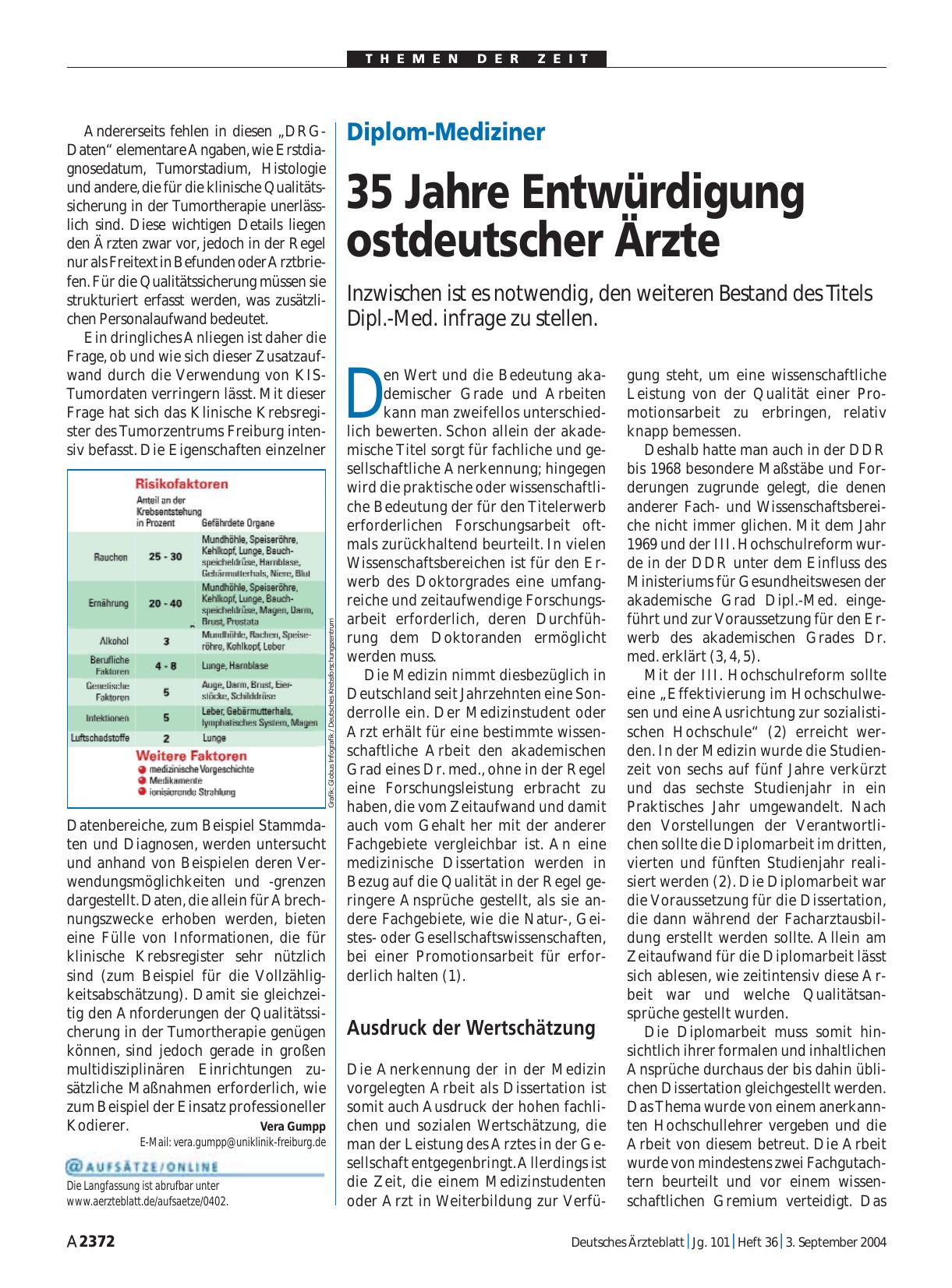 Vorschauseite 1: Diplom-Mediziner: 35 Jahre Entwürdigung ostdeutscher Ärzte