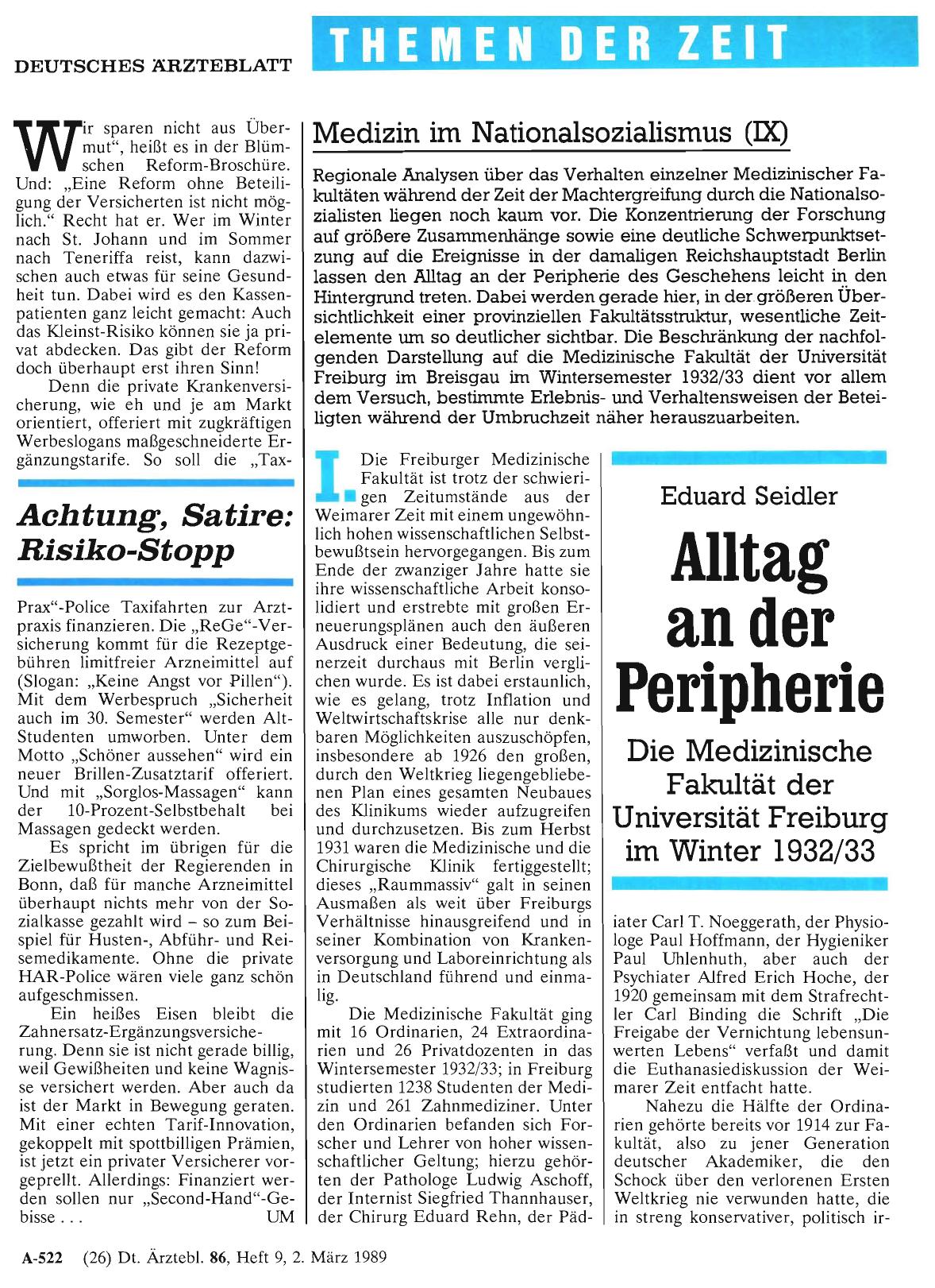 Vorschauseite 1: Achtung, Satire: Risiko-Stopp