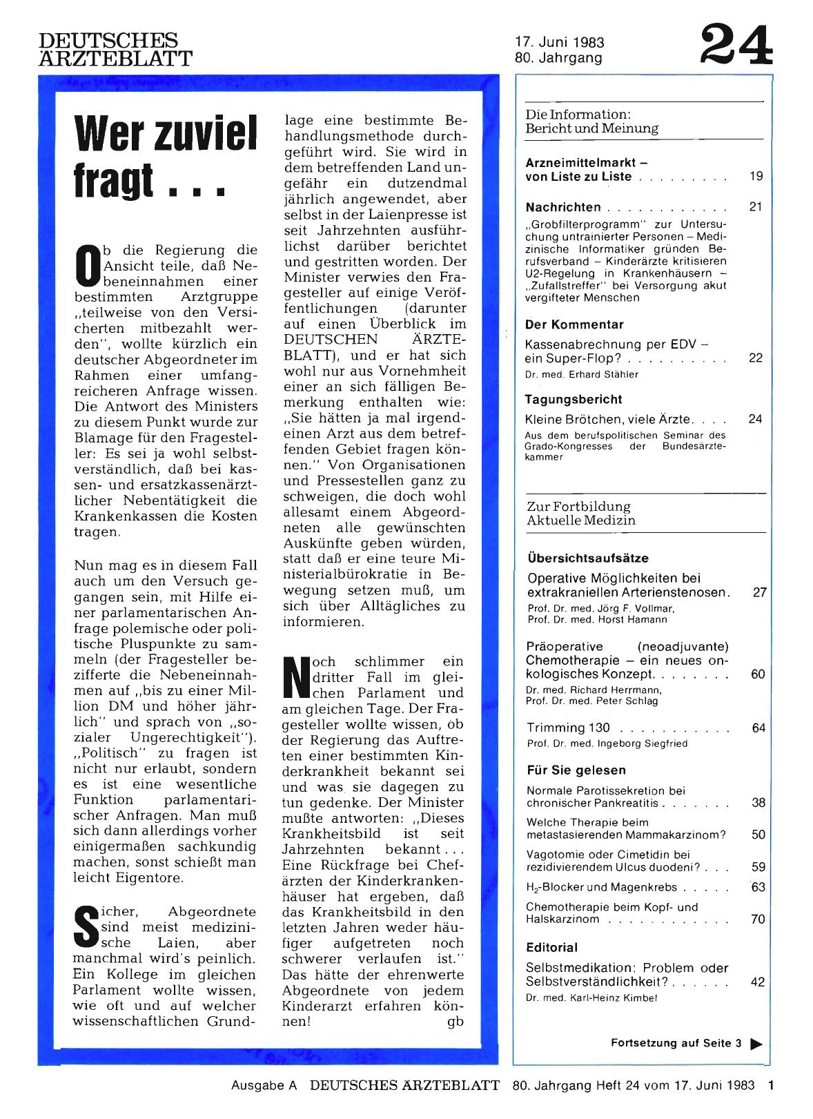Vorschauseite 1: Wer zuviel fragt. ..
