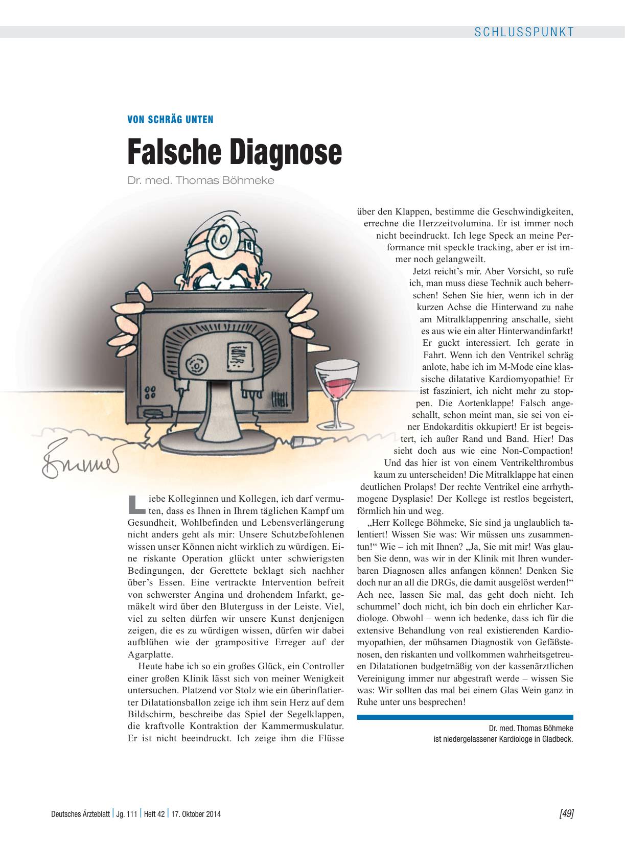 Vorschauseite 1: Von schräg unten: Falsche Diagnose