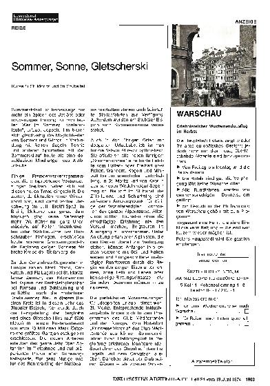Vorschauseite 1: Sommer, Sonne, Gletscherski