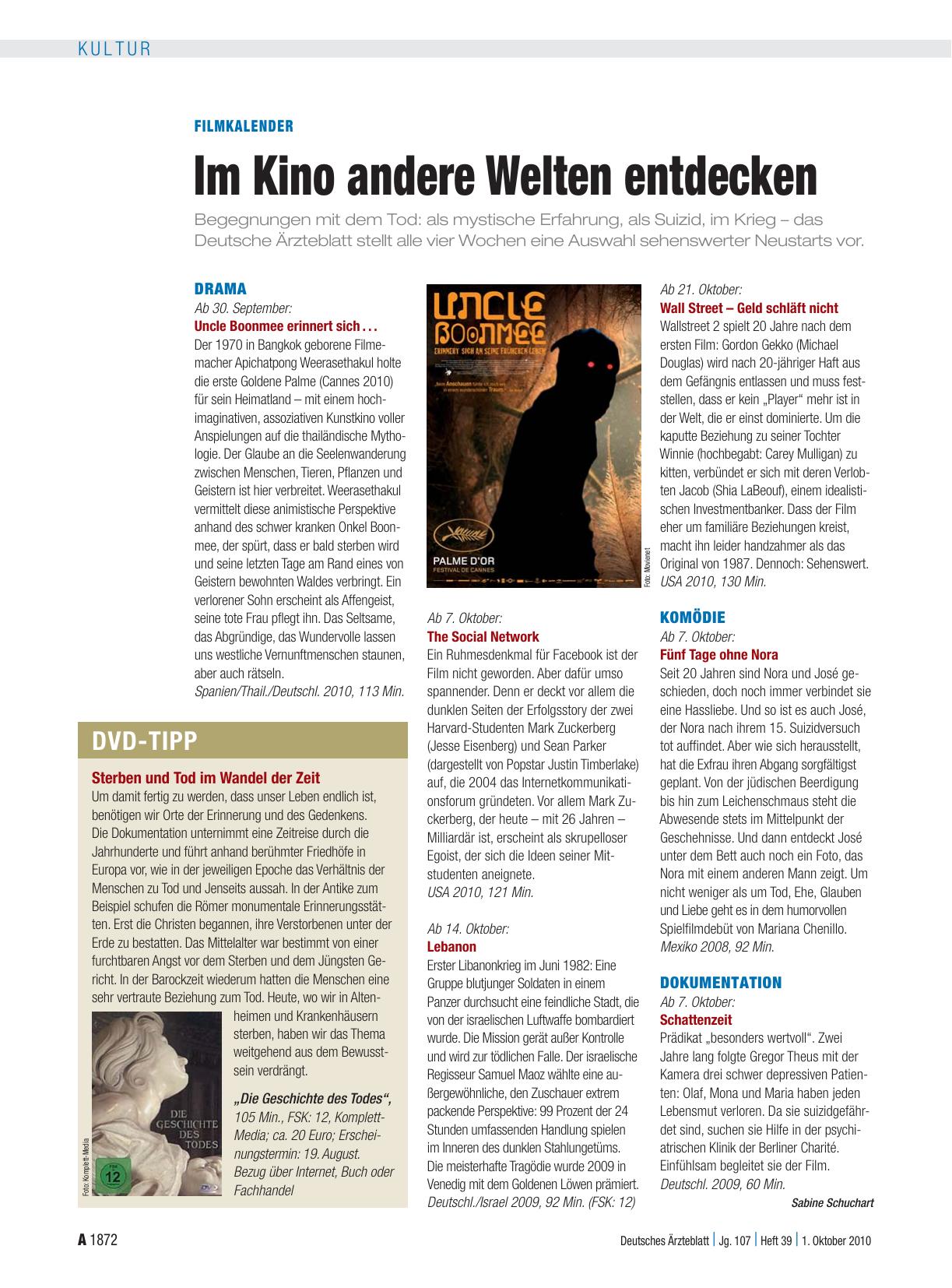 Vorschauseite 1: Filmkalender: Im Kino andere Welten entdecken