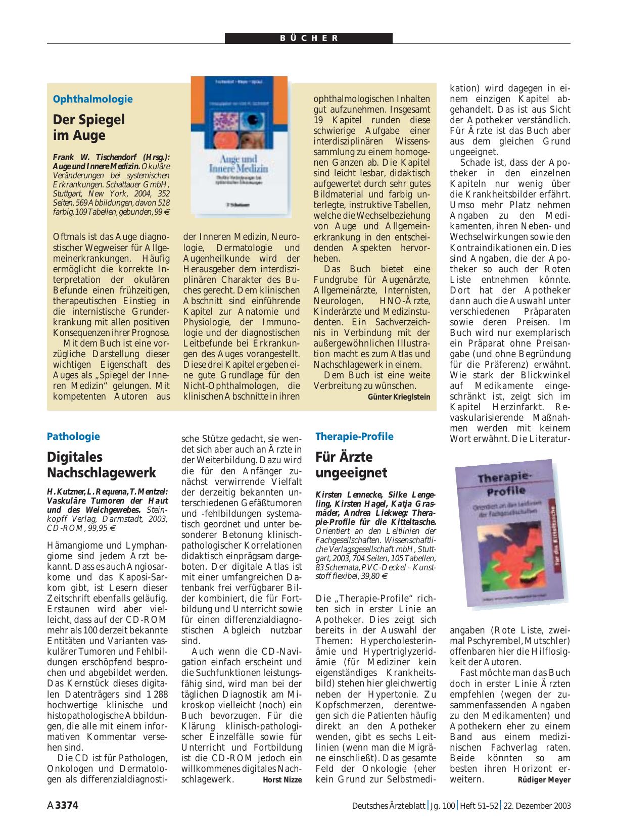 Vorschauseite 1: Therapie-Profile für die Kitteltasche