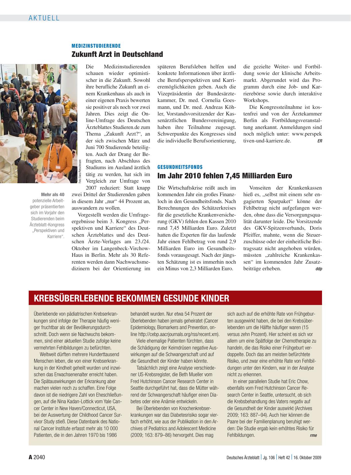 Vorschauseite 1: Medizinstudierende: Zukunft Arzt in Deutschland