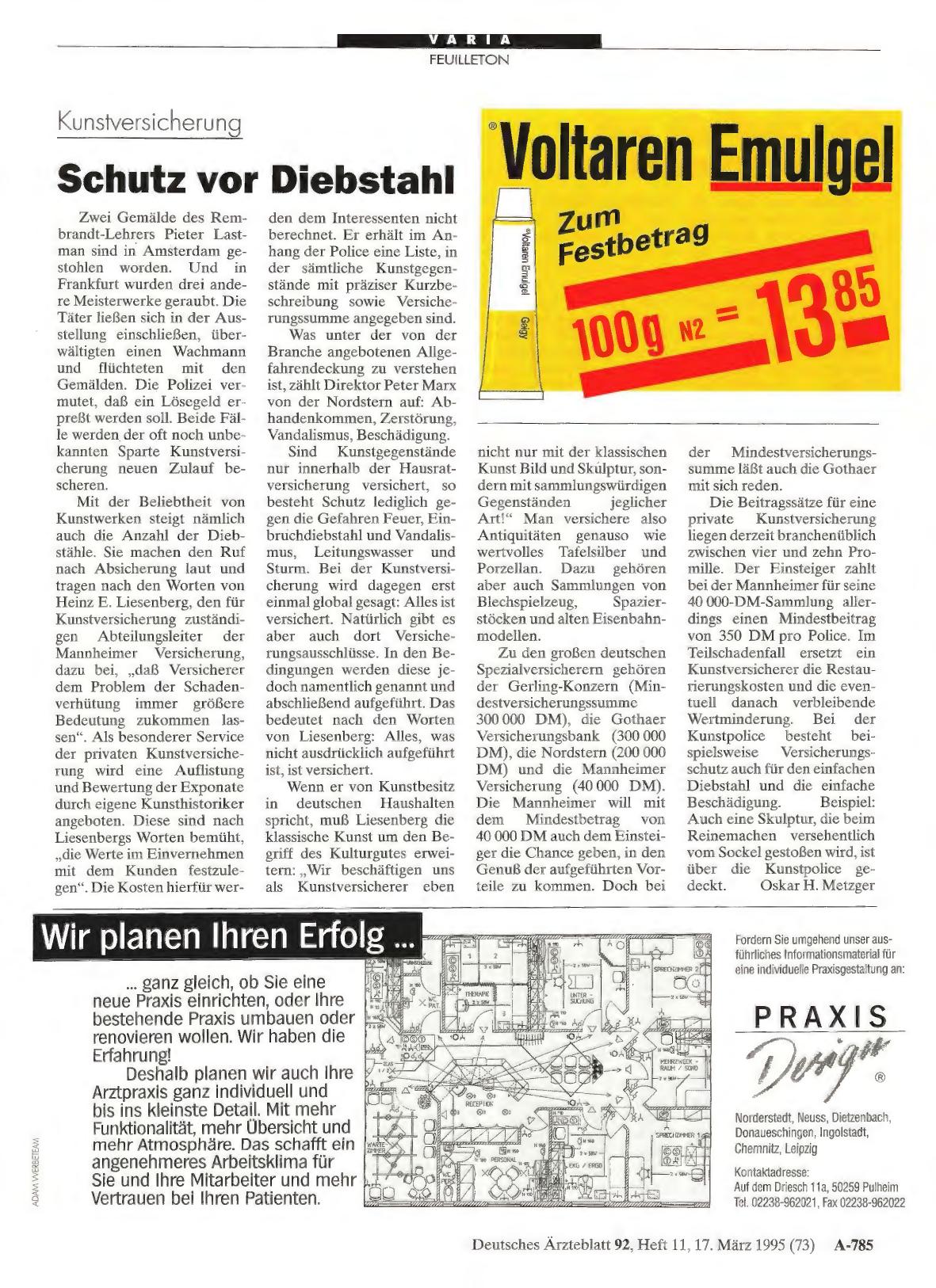 Vorschauseite 1: Kunstversicherung: Schutz vor Diebstahl