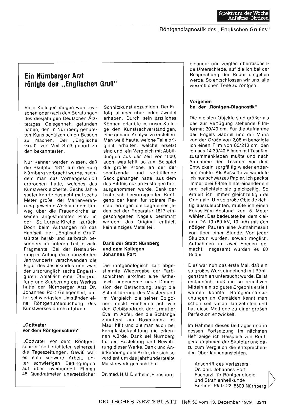 Vorschauseite 1: Ein Nürnberger Arzt röntgte den „Englischen Gruß“