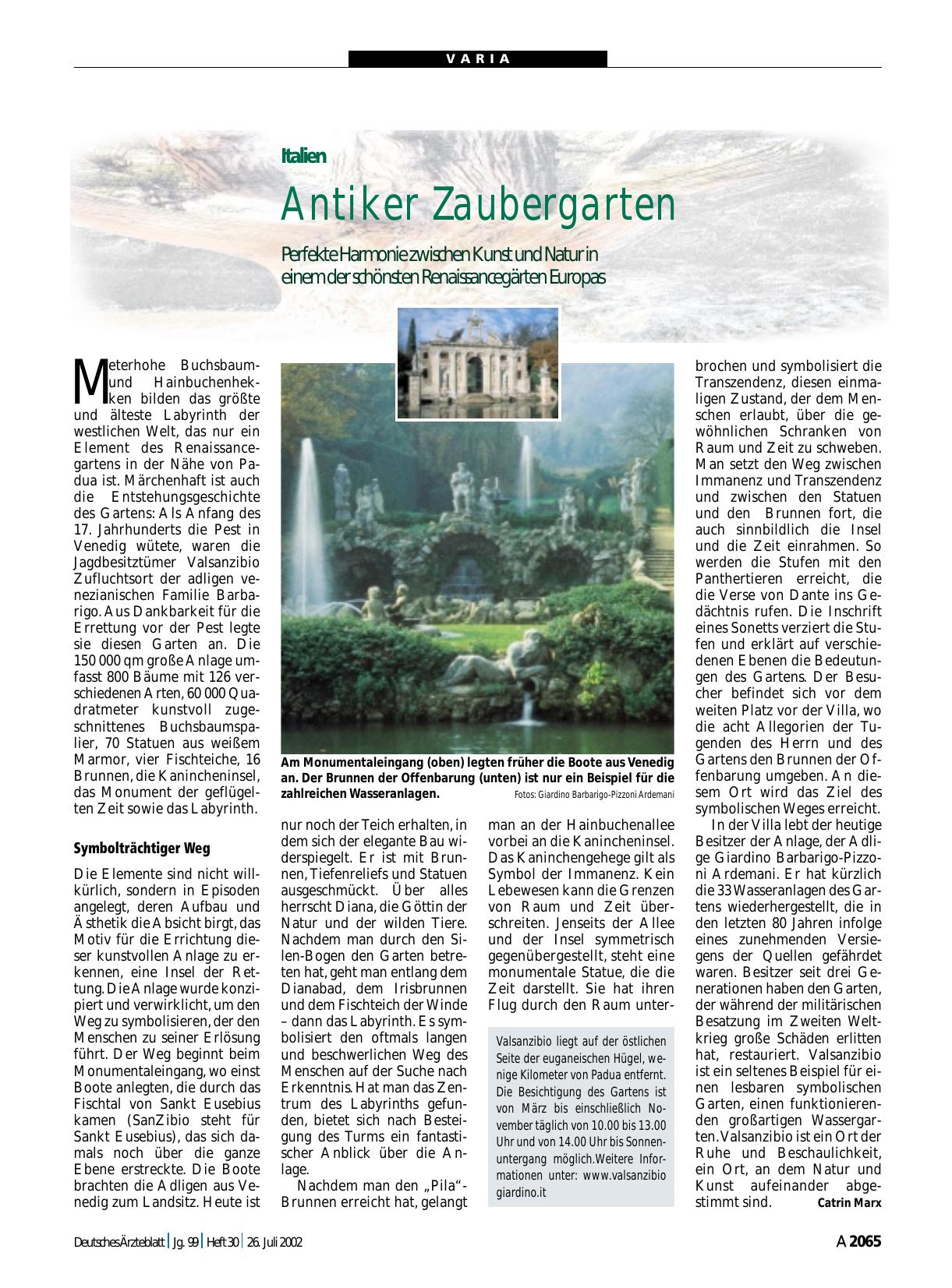 Vorschauseite 1: Italien: Antiker Zaubergarten