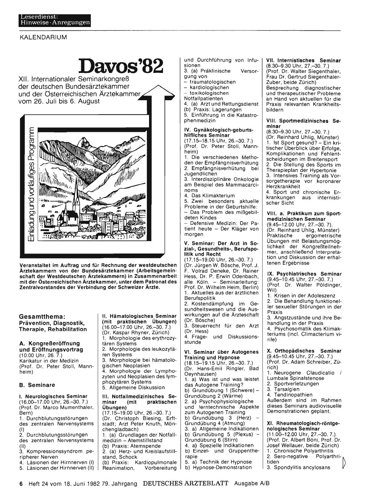 Vorschauseite 1: Davos'82