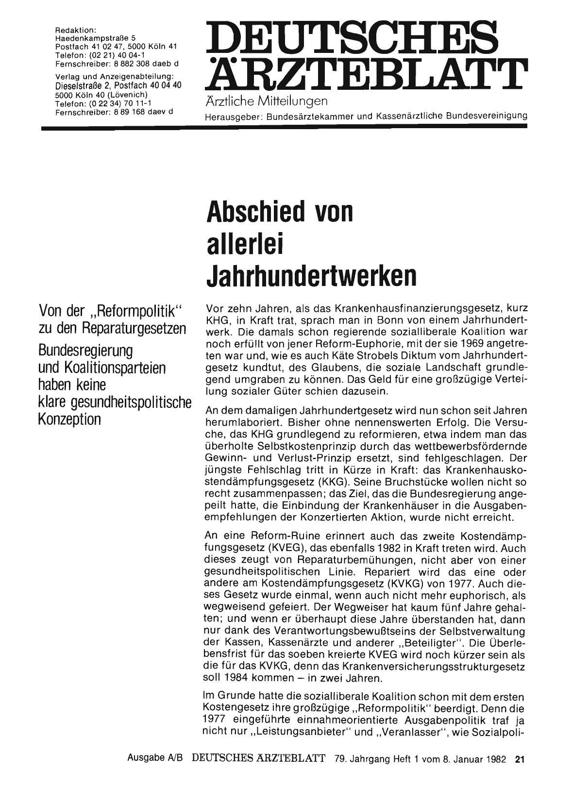 Vorschauseite 1: Abschied von allerlei Jahrhundertwerken