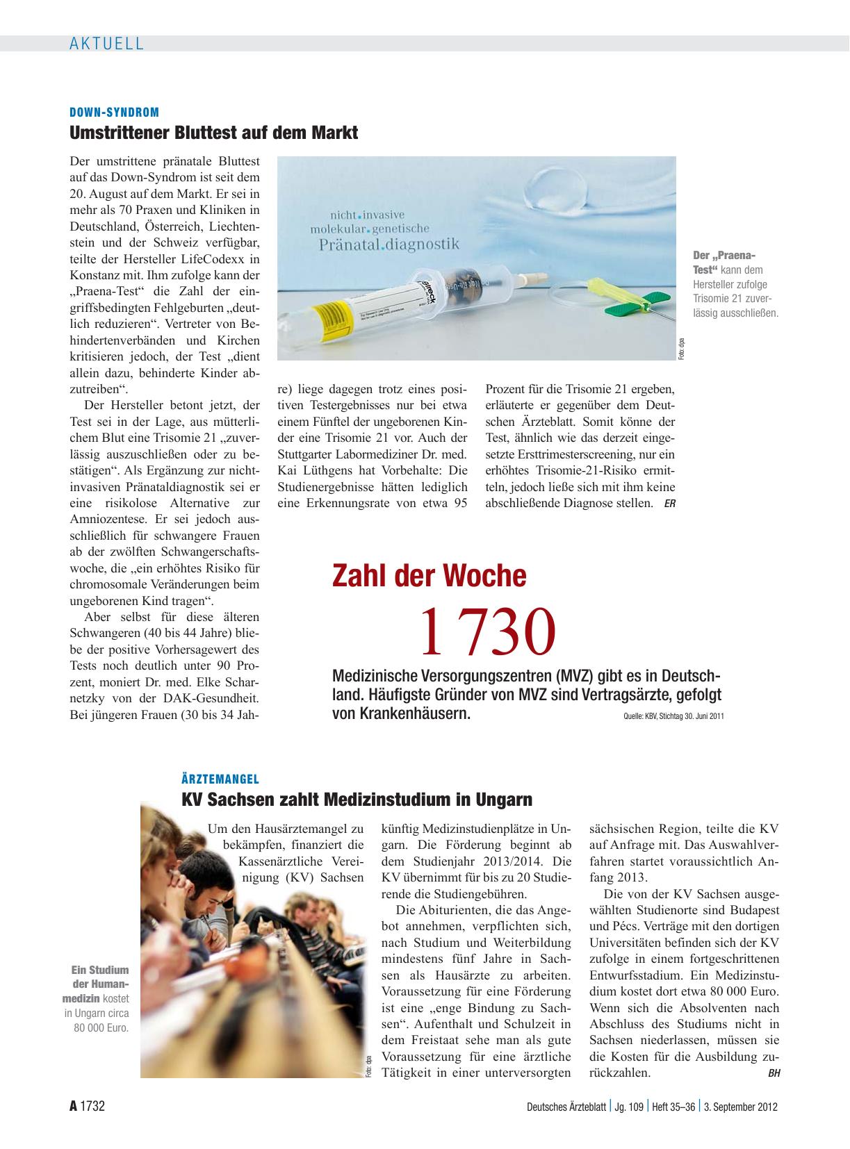 Vorschauseite 1: Down-Syndrom: Umstrittener Bluttest auf dem Markt