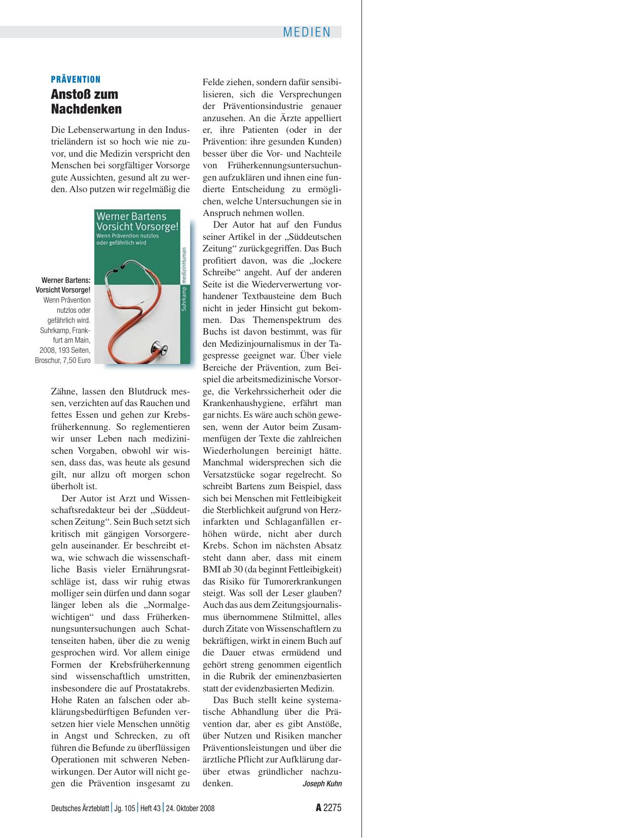 Vorschauseite 1: Prävention: Anstoß zum Nachdenken