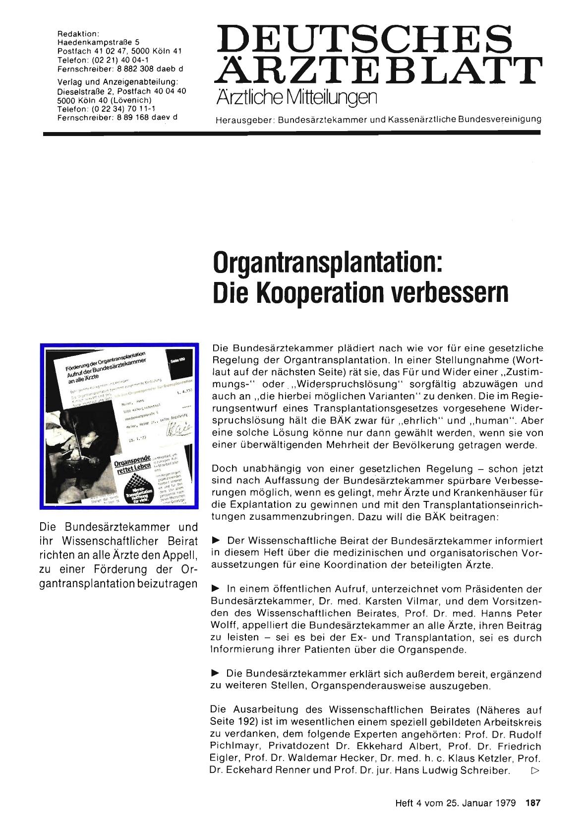 Vorschauseite 1: Organtransplantation: Die Kooperation verbessern