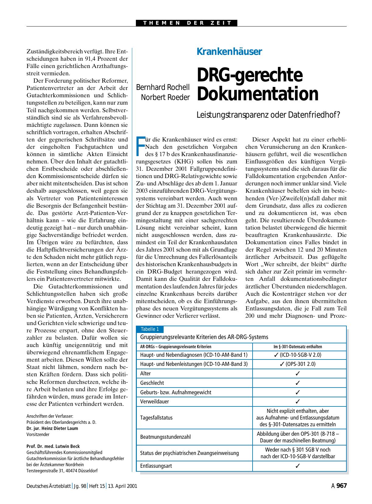 Vorschauseite 1: Krankenhäuser: DRG-gerechte Dokumentation