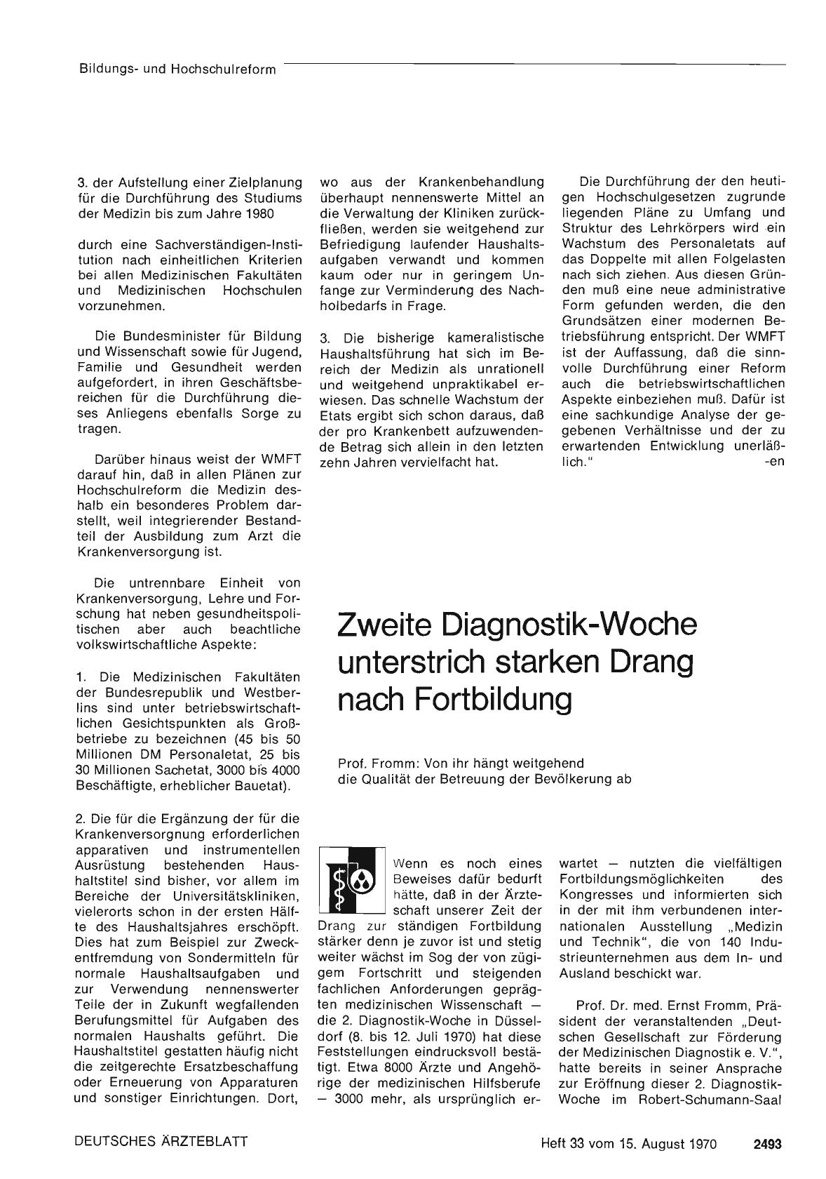 Vorschauseite 1: Zweite Diagnostik-Woche unterstrich starken Drang nach Fortbildung