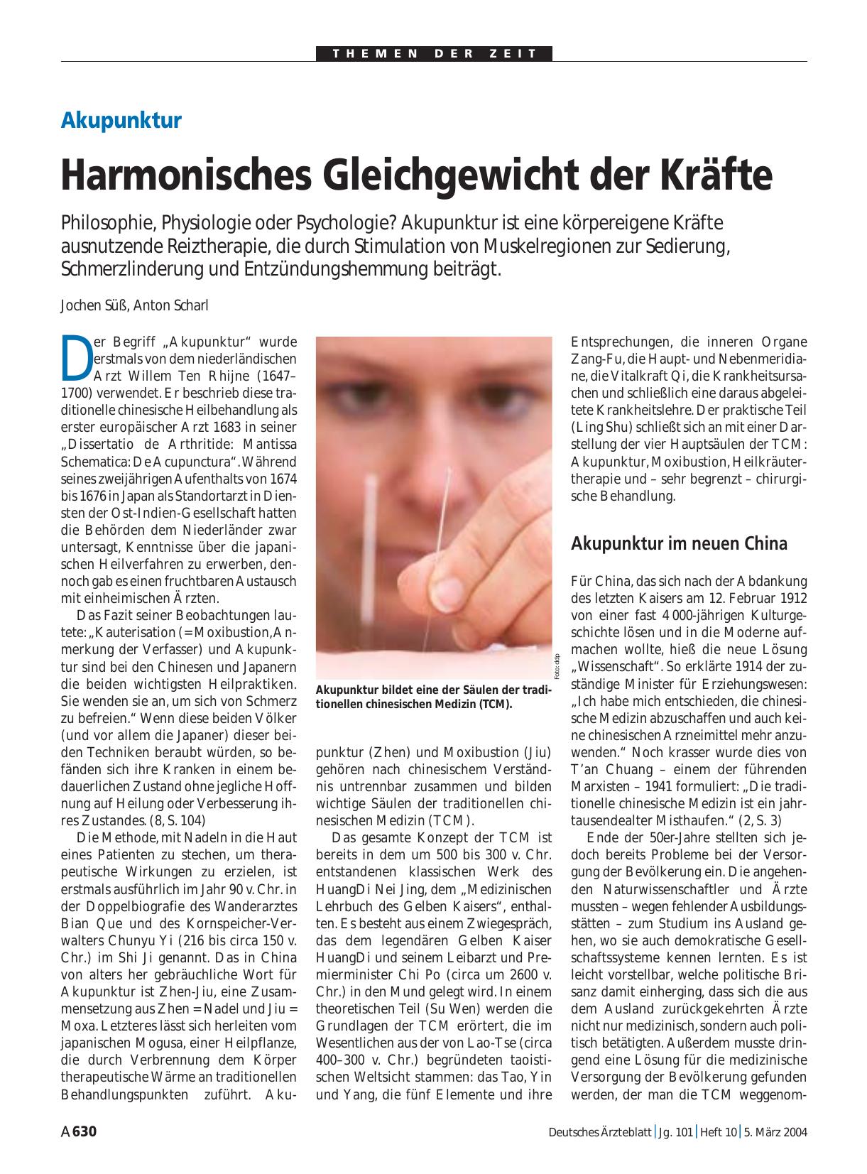 Vorschauseite 1: Akupunktur: Harmonisches Gleichgewicht der Kräfte