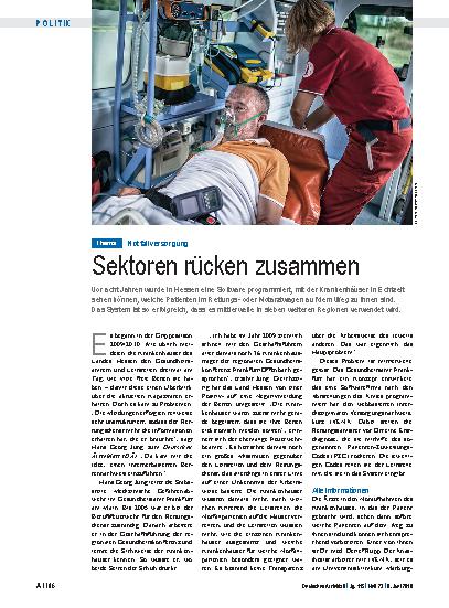 Vorschauseite 1: Notfallversorgung: Sektoren rücken zusammen