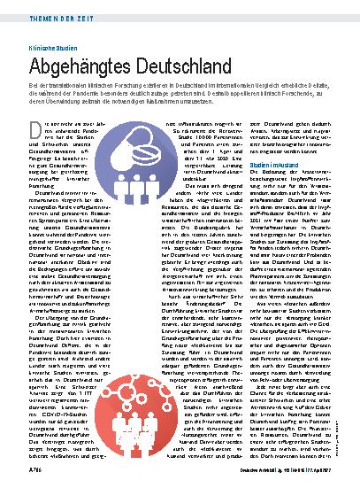 Vorschauseite 1: Klinische Studien: Abgehängtes Deutschland