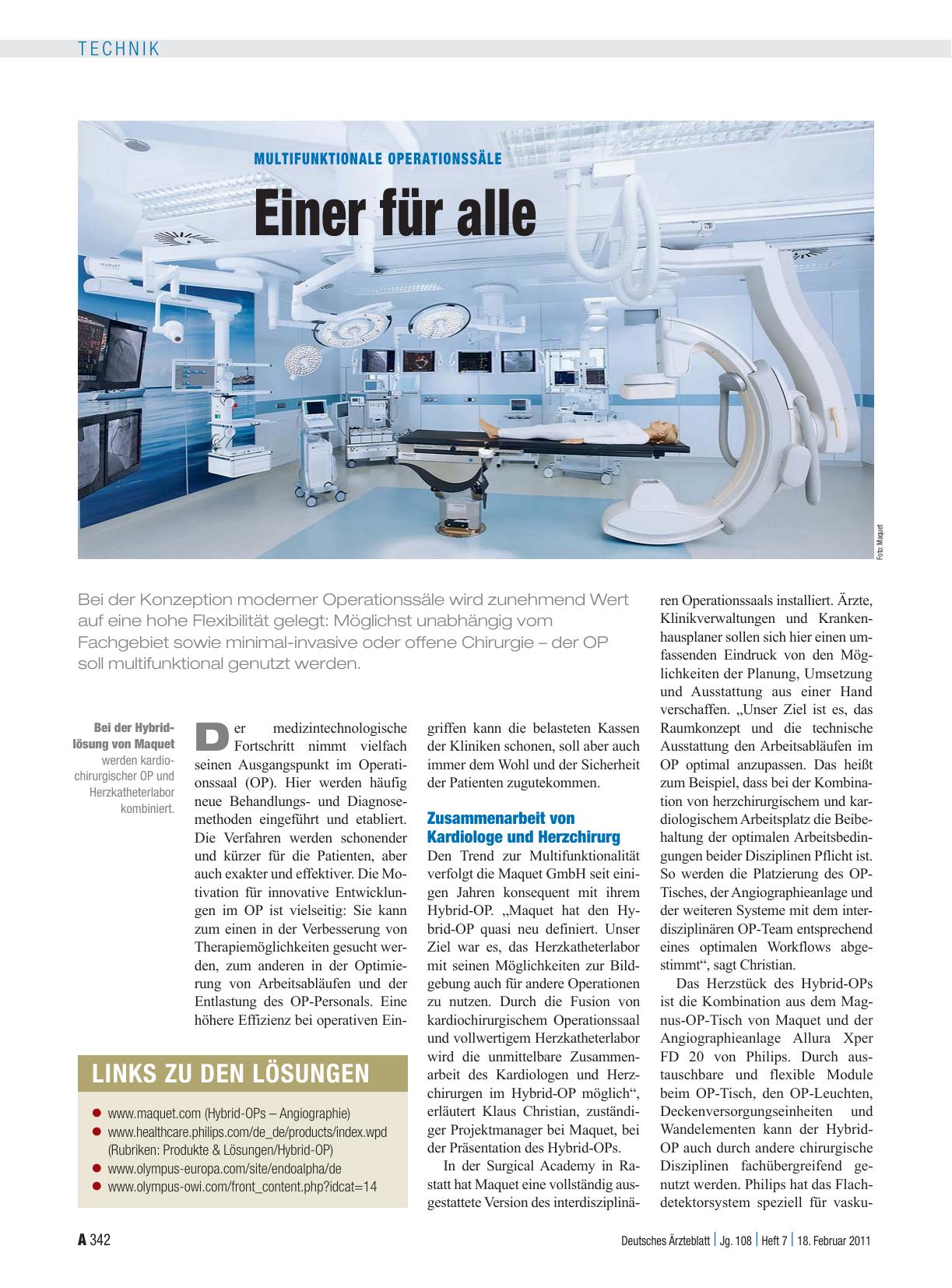 Vorschauseite 1: Multifunktionale Operationssäle: Einer für alle