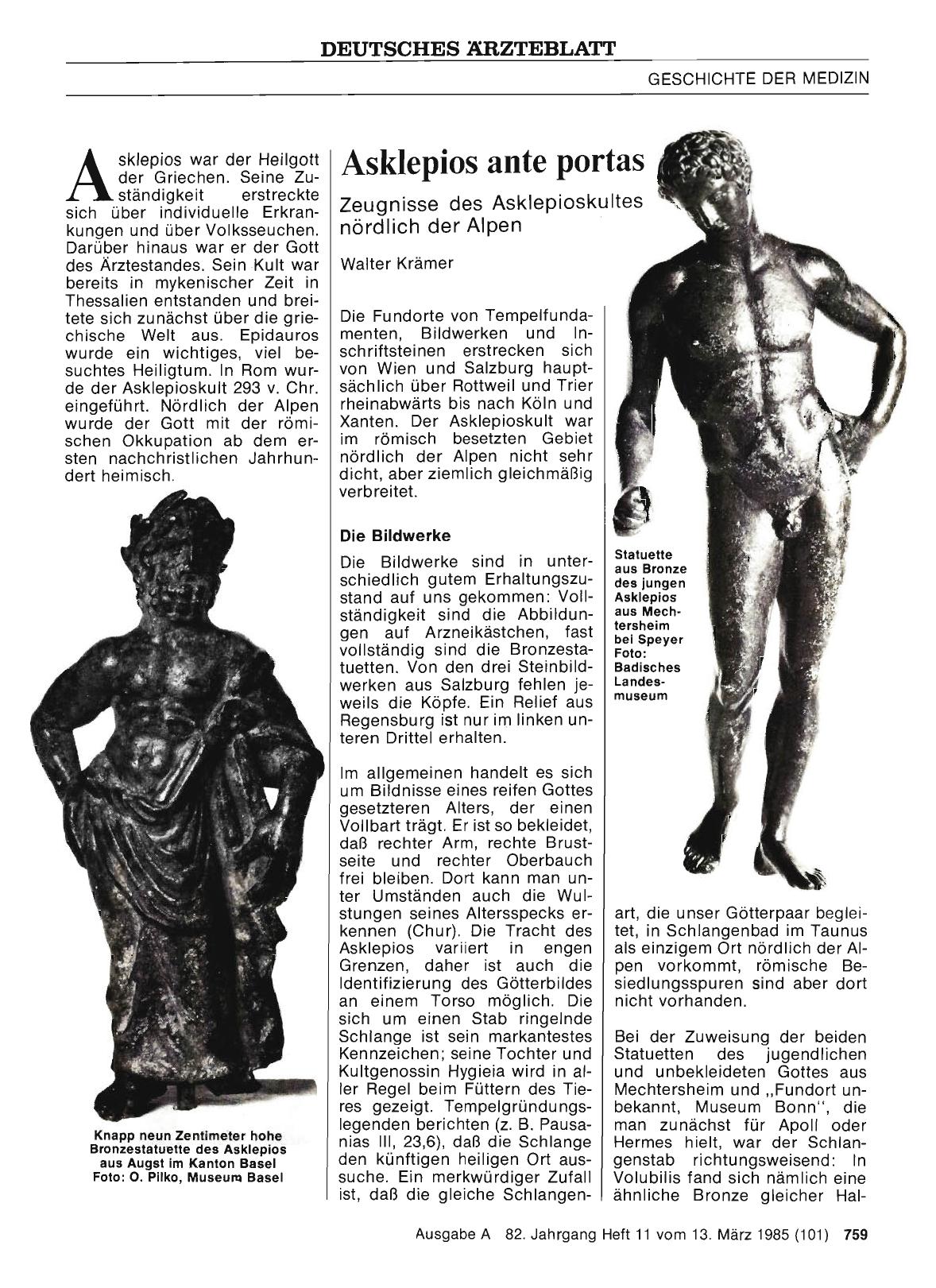Vorschauseite 1: Asklepios ante portas