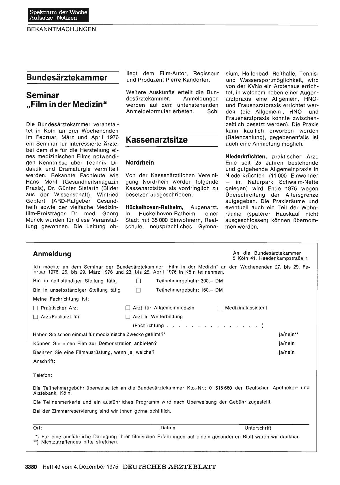 Vorschauseite 1: Kassenarztsitze
