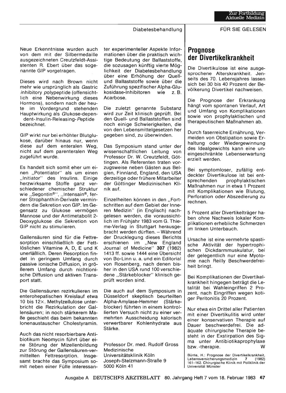 Vorschauseite 1: Prognose der Divertikelkrankheit