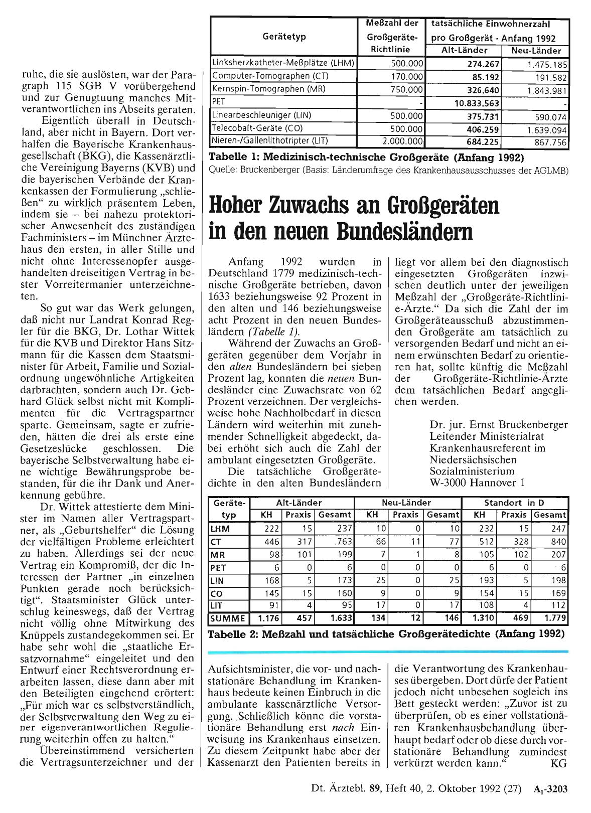 Vorschauseite 1: Hoher Zuwachs an Großgeräten in den neuen Bundesländern