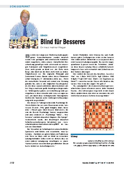 Vorschauseite 1: Schach: Blind für Besseres