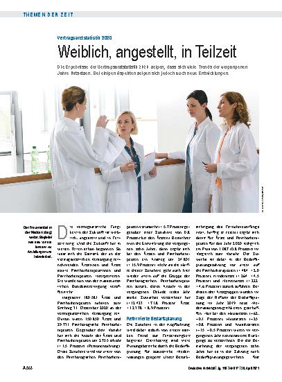 Vorschauseite 1: Vertragsarztstatistik 2020: Weiblich, angestellt, in Teilzeit