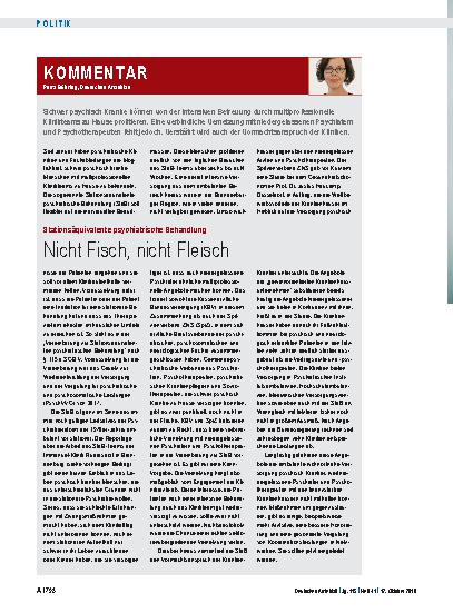 Vorschauseite 1: Stationsäquivalente psychiatrische Behandlung: Nicht Fisch, nicht Fleisch