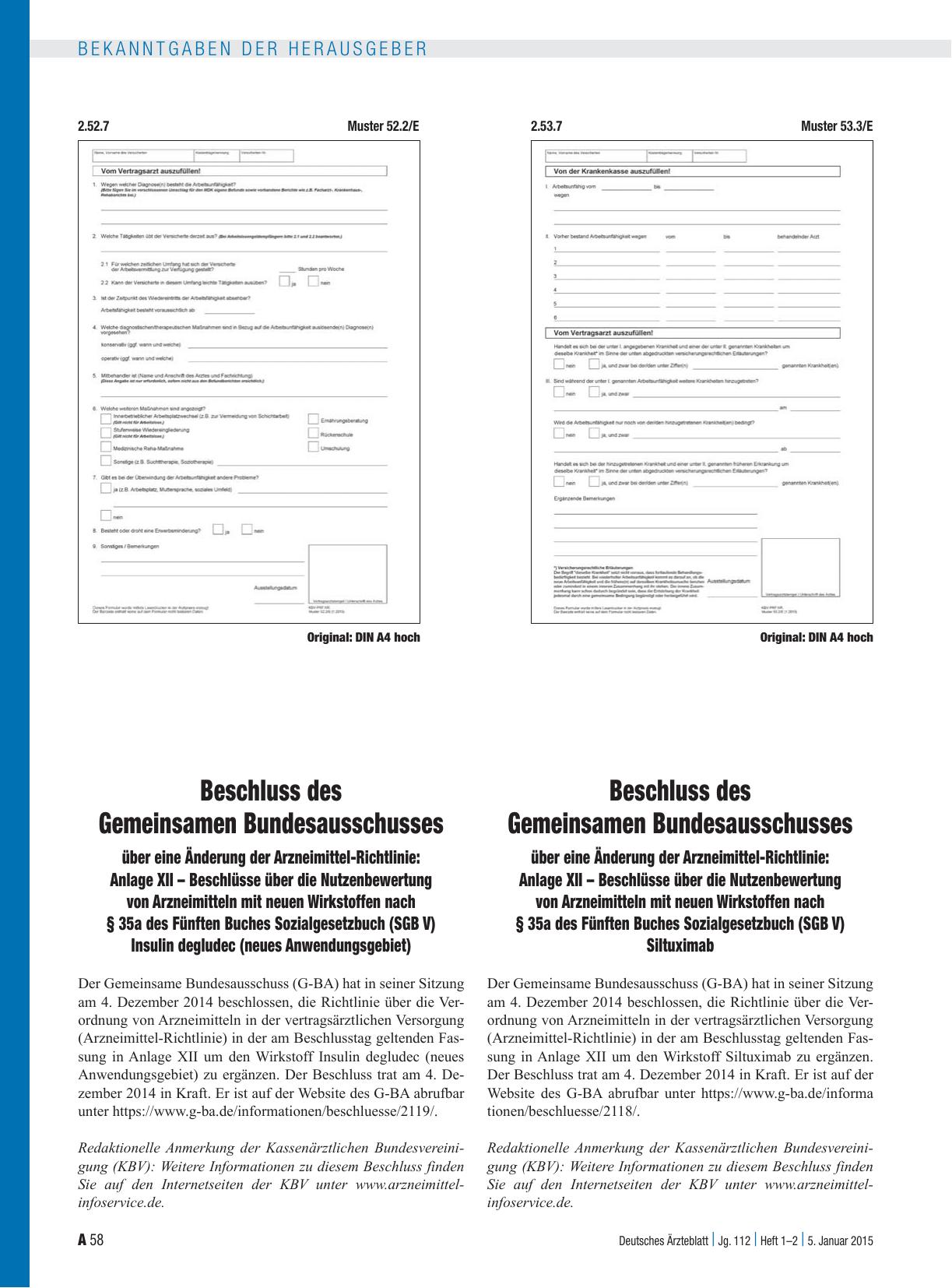 Vorschauseite 1: Beschluss des Gemeinsamen Bundesausschusses über eine Änderung der Arzneimittel-Richtlinie: Anlage XII – Beschlüsse über die Nutzenbewertung von Arzneimitteln mit neuen Wirkstoffe…