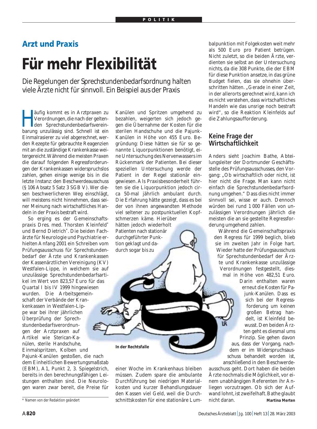 Vorschauseite 1: Arzt und Praxis: Für mehr Flexibilität